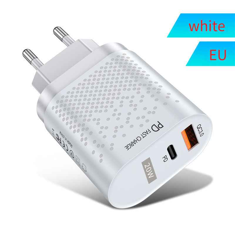 20W Dual Port Fast Charger Compatible with Apple and Android Phones