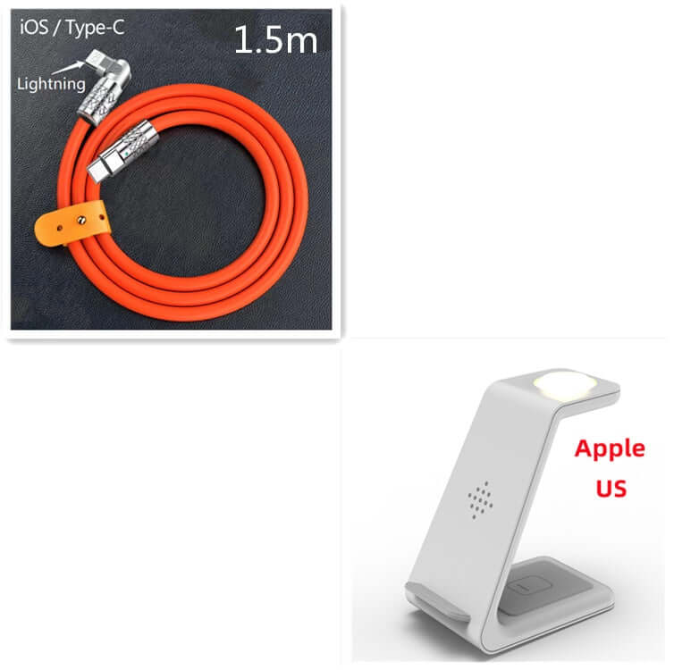 3 in 1 Wireless Charger Stand with Car Portable Charger Fast Charging Station Dock for Phones