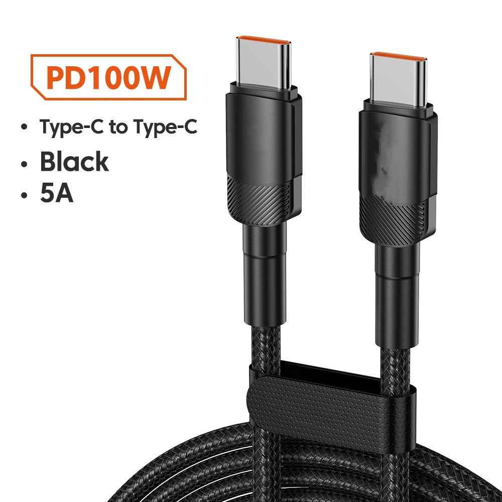 Aluminum Alloy Quick Charge Cable PD100W USB Charging Data Cable