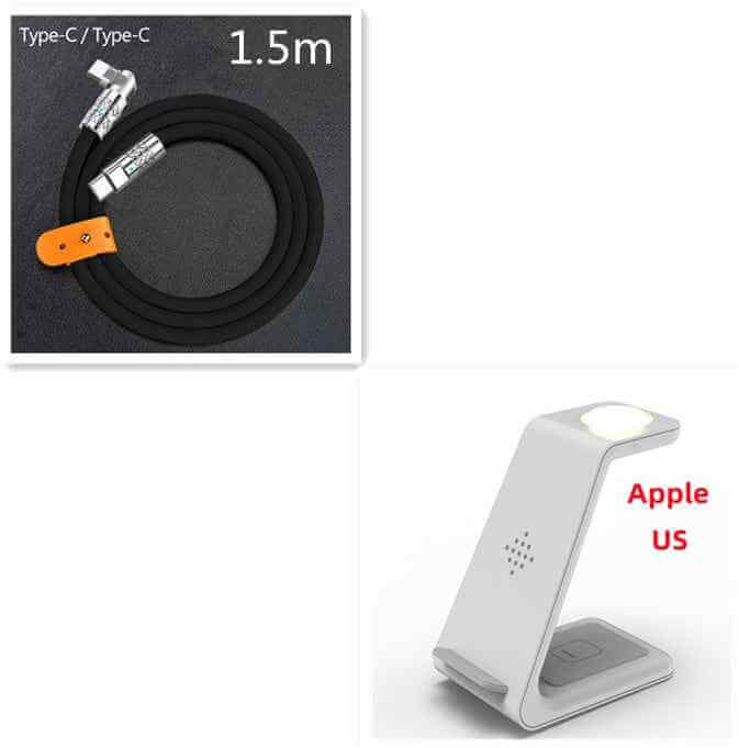 3 in 1 Wireless Charger Stand with Car Portable Charger Fast Charging Station Dock for Phones