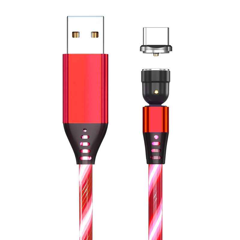 Luminous Magnetic Charging Cable with Fast Charger 2025 – The Brightest Lifesaver in My Digital Life 540 Rotate Luminous Magnetic Charging Cable 3A Fast Charge for Mobile Phones, LED Micro USB Type C, iPhone Cable