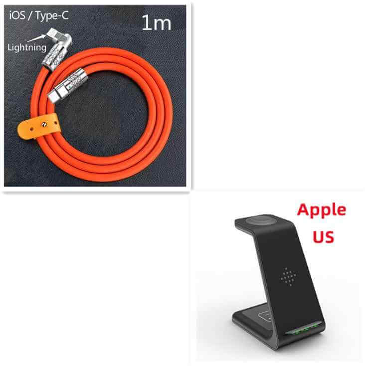 3 in 1 Wireless Charger Stand with Car Portable Charger Fast Charging Station Dock for Phones