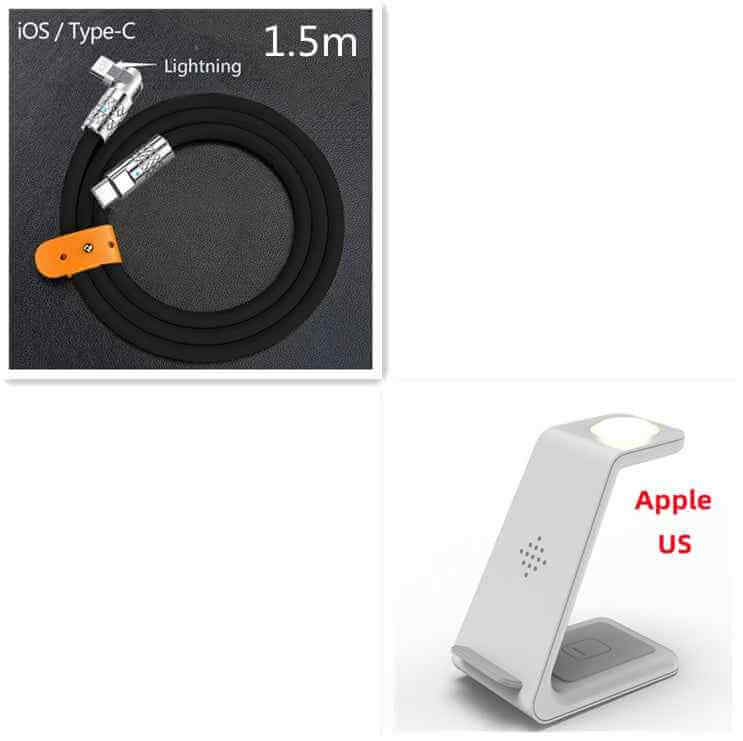 3 in 1 Wireless Charger Stand with Car Portable Charger Fast Charging Station Dock for Phones