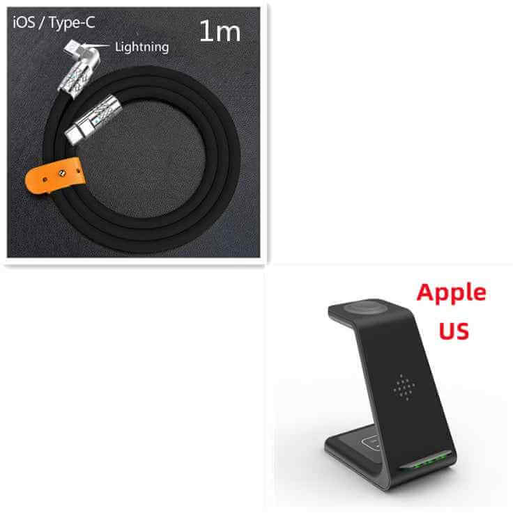 3 in 1 Wireless Charger Stand with Car Portable Charger Fast Charging Station Dock for Phones