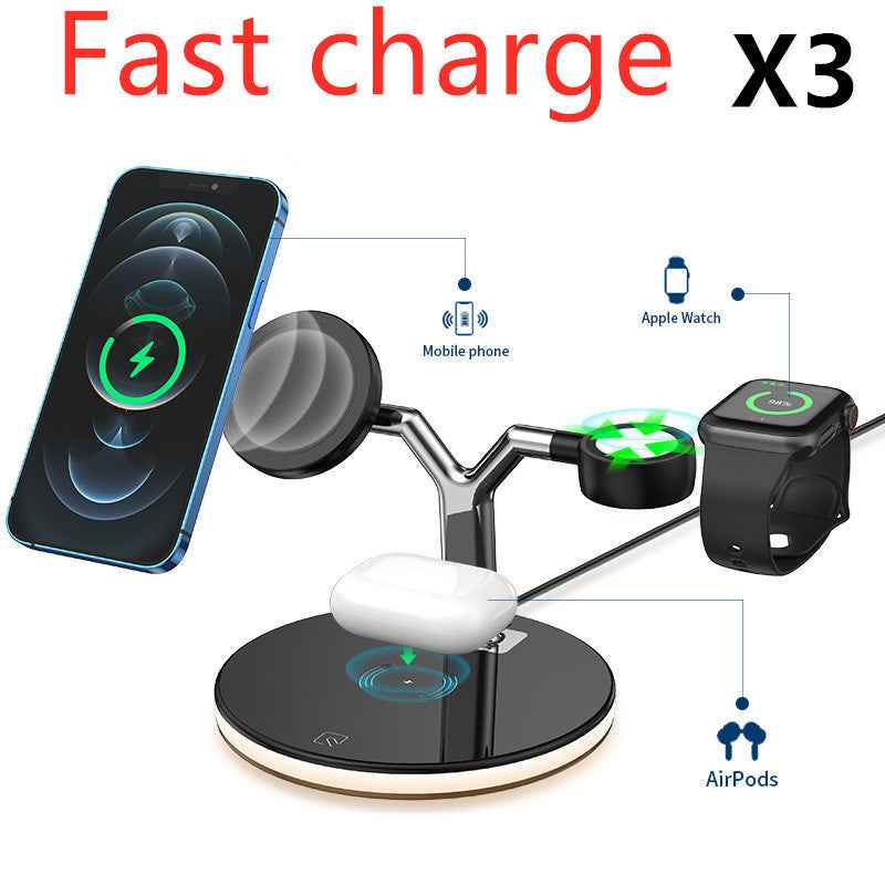 3 in 1 Magnetic Wireless Charger for Apple - 15W Fast Charging Station Compatible with MagSafe Chargers