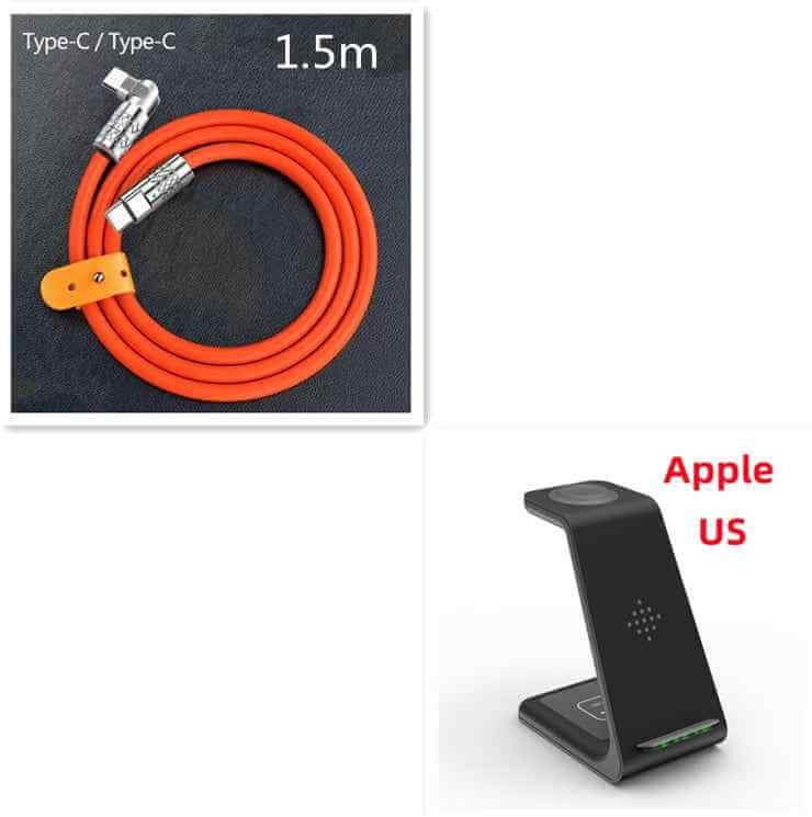 3 in 1 Wireless Charger Stand with Car Portable Charger Fast Charging Station Dock for Phones