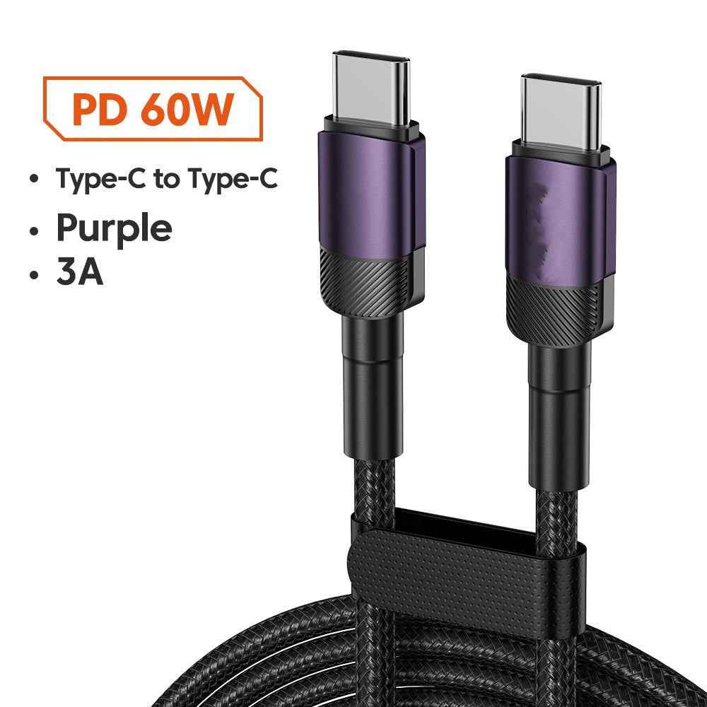 Aluminum Alloy Quick Charge Cable PD100W USB Charging Data Cable