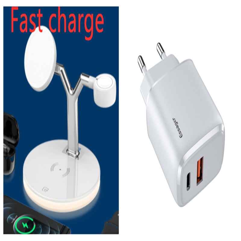 3 in 1 Magnetic Wireless Charger for Apple - 15W Fast Charging Station Compatible with MagSafe Chargers