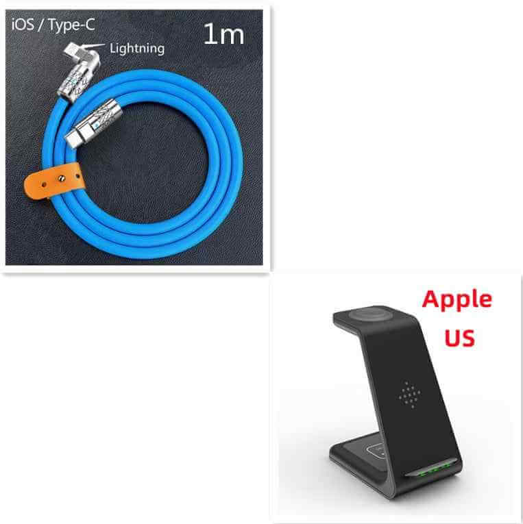 3 in 1 Wireless Charger Stand with Car Portable Charger Fast Charging Station Dock for Phones