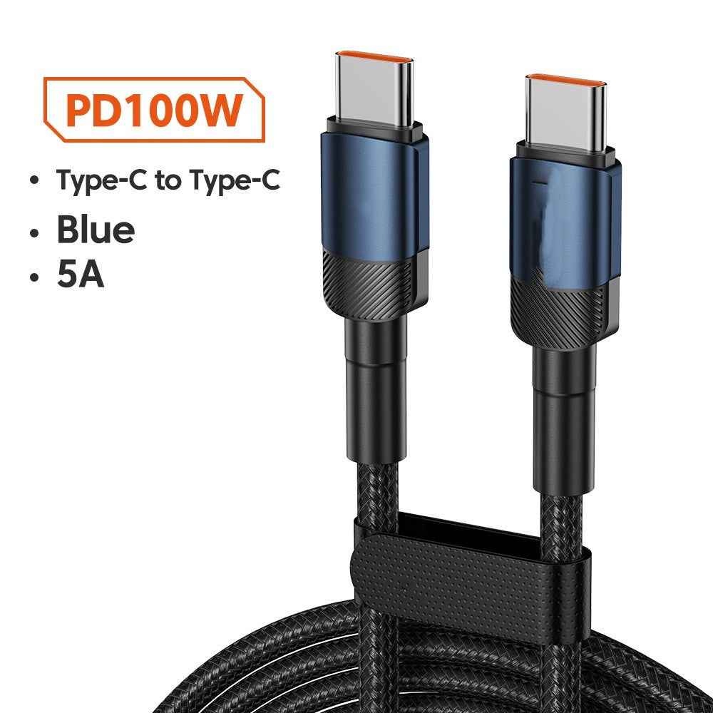 Aluminum Alloy Quick Charge Cable PD100W USB Charging Data Cable