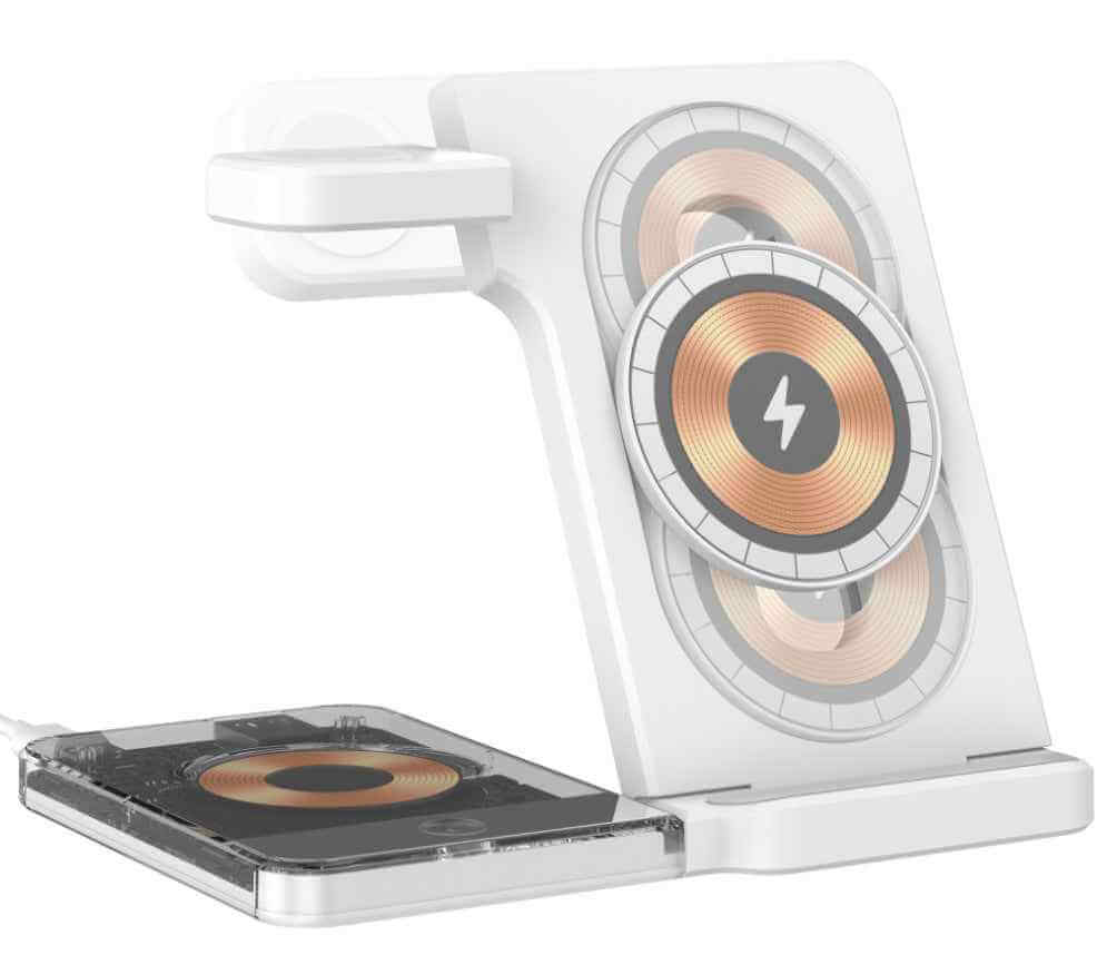 Desktop Wireless Charging Stand - Magnetic Three-in-One Foldable Charger