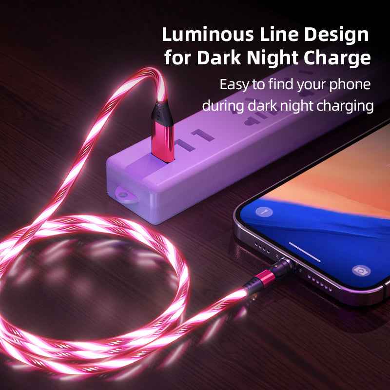 Luminous Magnetic Charging Cable with Fast Charger 2025 – The Brightest Lifesaver in My Digital Life 540 Rotate Luminous Magnetic Charging Cable 3A Fast Charge for Mobile Phones, LED Micro USB Type C, iPhone Cable