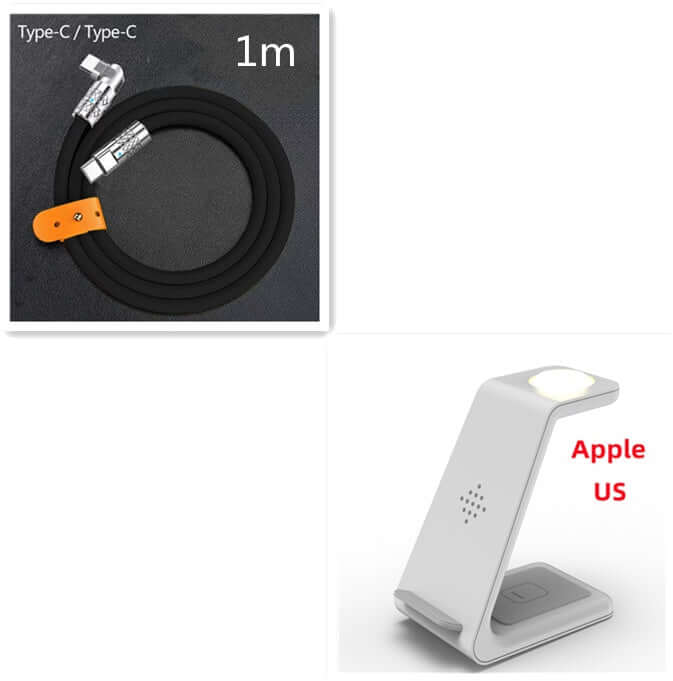 3 in 1 Wireless Charger Stand with Car Portable Charger Fast Charging Station Dock for Phones