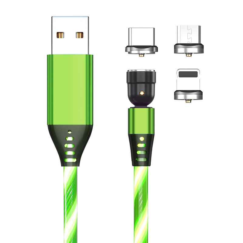 Luminous Magnetic Charging Cable with Fast Charger 2025 – The Brightest Lifesaver in My Digital Life 540 Rotate Luminous Magnetic Charging Cable 3A Fast Charge for Mobile Phones, LED Micro USB Type C, iPhone Cable