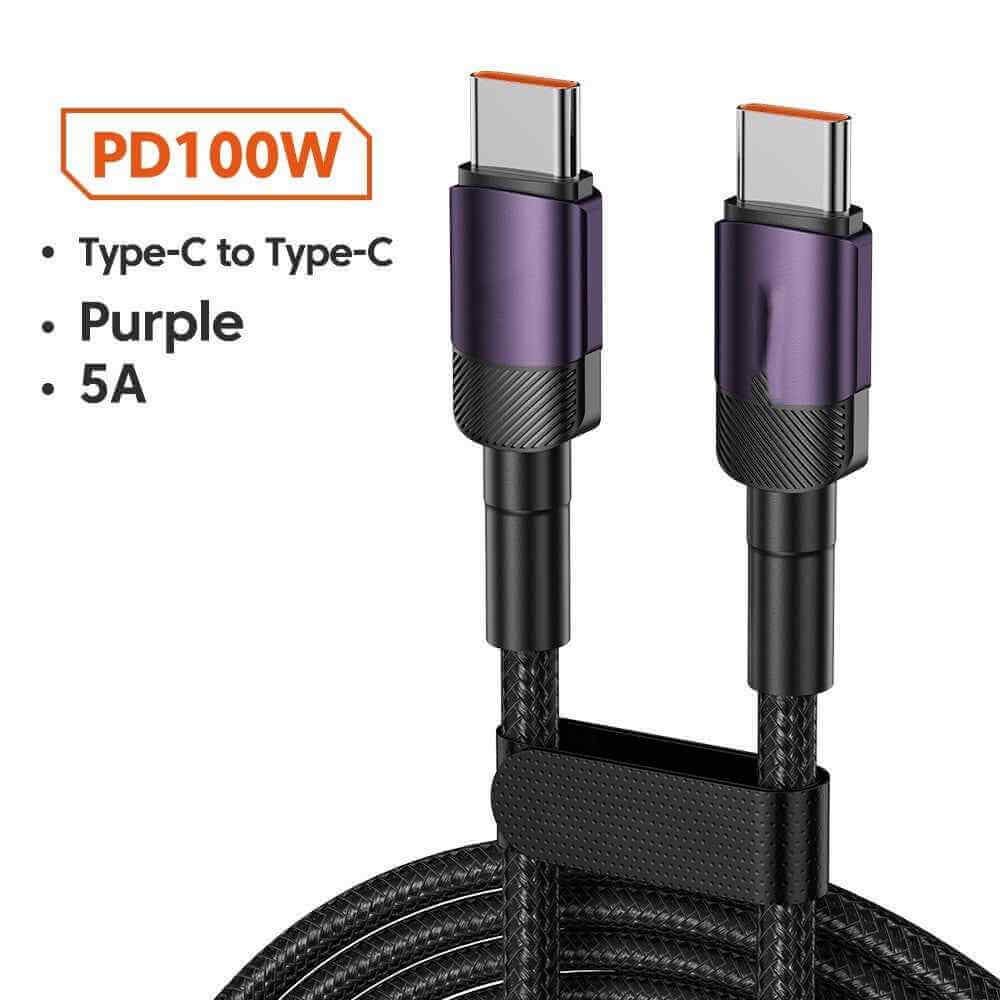Aluminum Alloy Quick Charge Cable PD100W USB Charging Data Cable