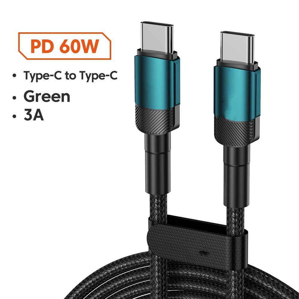 Aluminum Alloy Quick Charge Cable PD100W USB Charging Data Cable