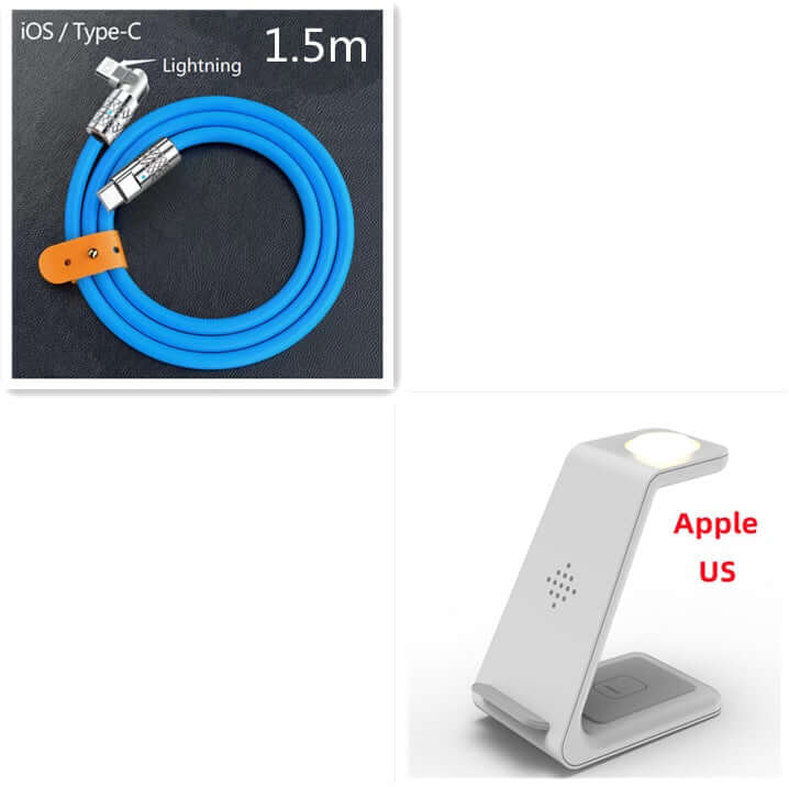 3 in 1 Wireless Charger Stand with Car Portable Charger Fast Charging Station Dock for Phones