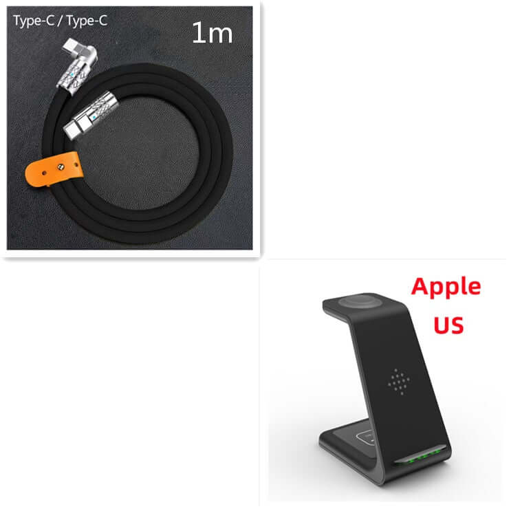 3 in 1 Wireless Charger Stand with Car Portable Charger Fast Charging Station Dock for Phones - My Store