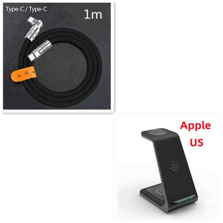 3 in 1 Wireless Charger Stand with Car Portable Charger Fast Charging Station Dock for Phones