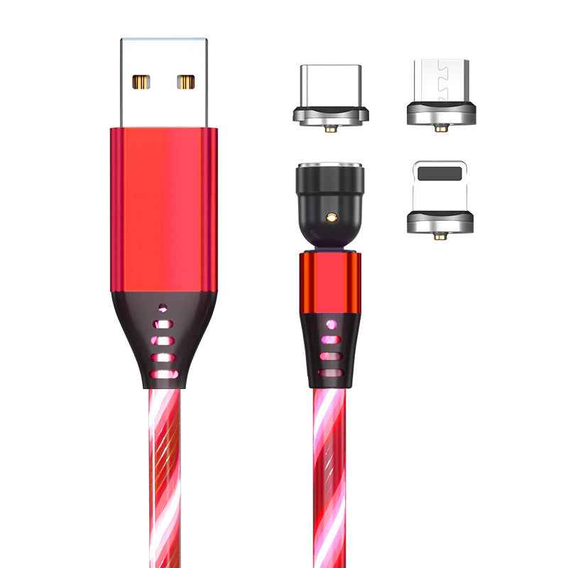 Luminous Magnetic Charging Cable with Fast Charger 2025 – The Brightest Lifesaver in My Digital Life 540 Rotate Luminous Magnetic Charging Cable 3A Fast Charge for Mobile Phones, LED Micro USB Type C, iPhone Cable