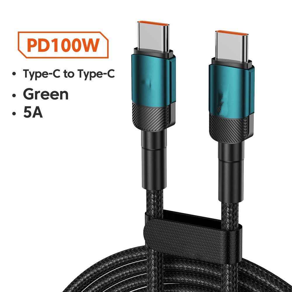 Aluminum Alloy Quick Charge Cable PD100W USB Charging Data Cable
