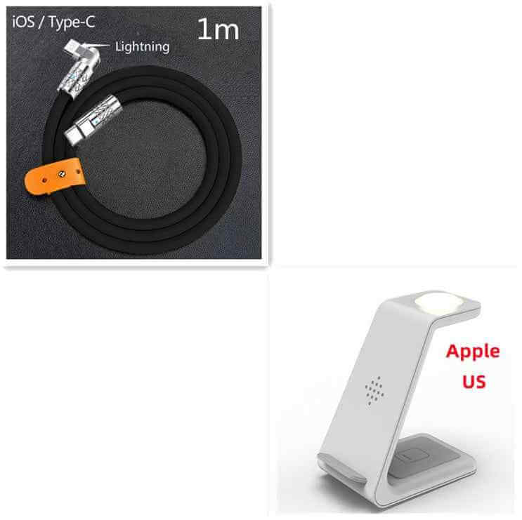 3 in 1 Wireless Charger Stand with Car Portable Charger Fast Charging Station Dock for Phones