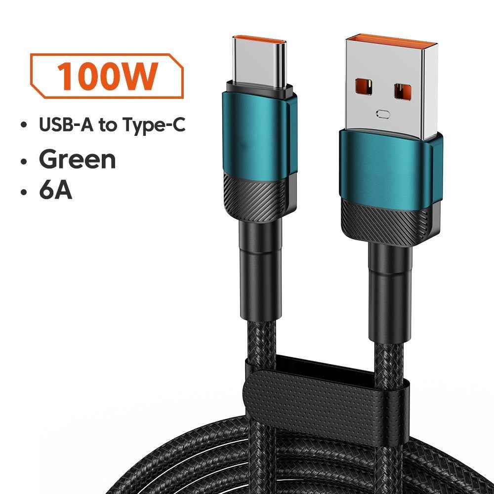 Aluminum Alloy Quick Charge Cable PD100W USB Charging Data Cable