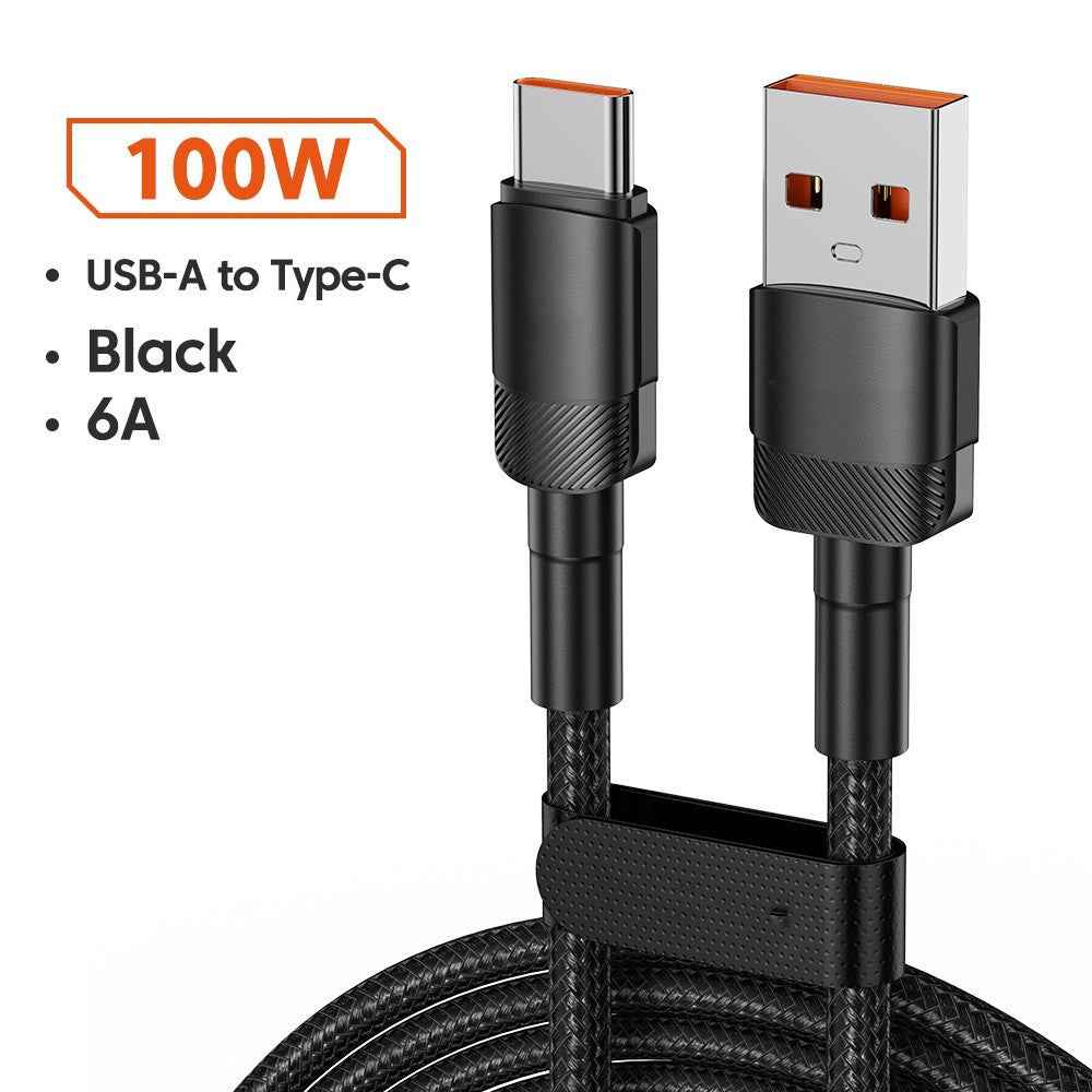 Aluminum Alloy Quick Charge Cable PD100W USB Charging Data Cable