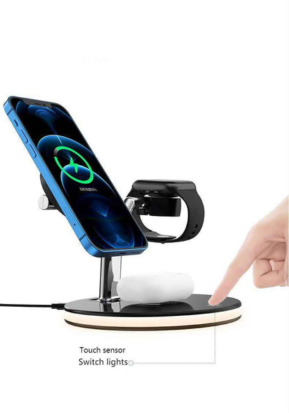 3 in 1 Magnetic Wireless Charger for Apple - 15W Fast Charging Station Compatible with MagSafe Chargers