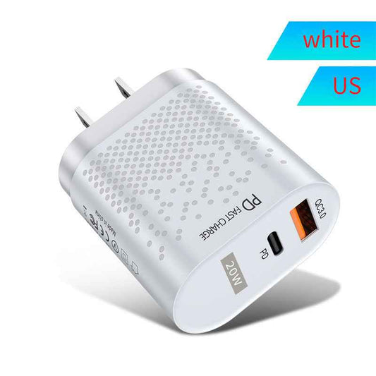 20W Dual Port Fast Charger Compatible with Apple and Android Phones