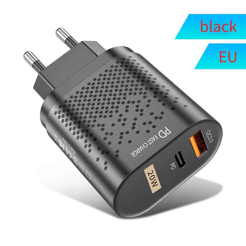20W Dual Port Fast Charger Compatible with Apple and Android Phones