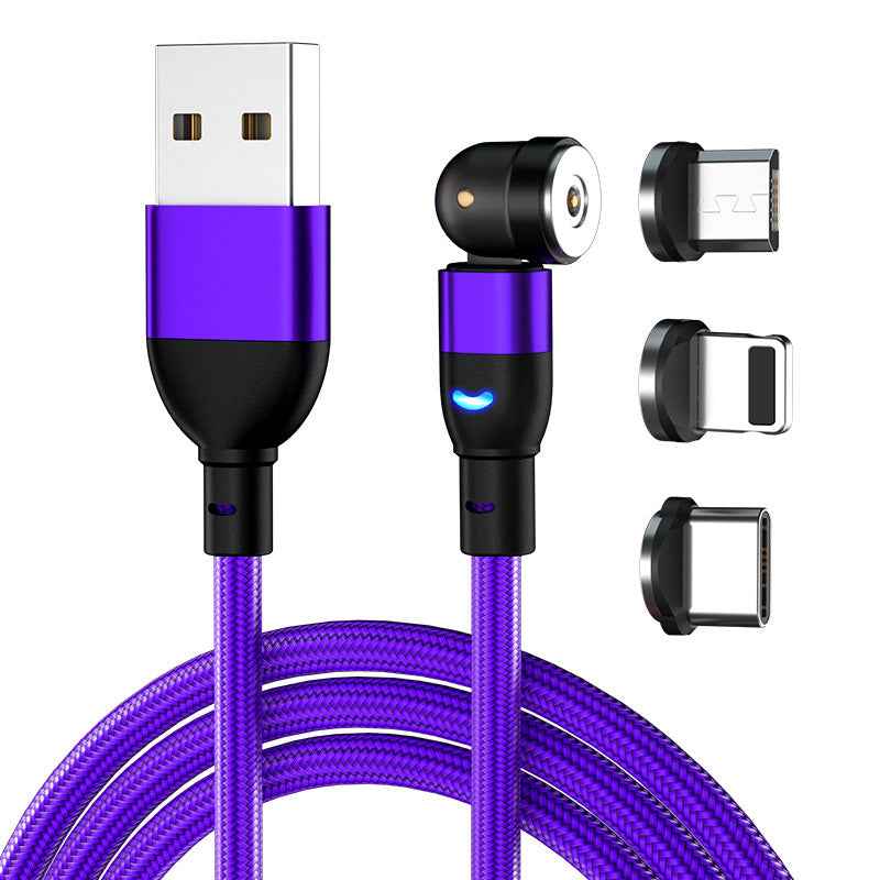 Magnetic Cable Powered by Charger QB - 540 Degree Blind Suction Round Magnetic Data Cable