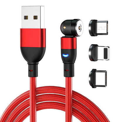 Magnetic Cable Powered by Charger QB - 540 Degree Blind Suction Round Magnetic Data Cable