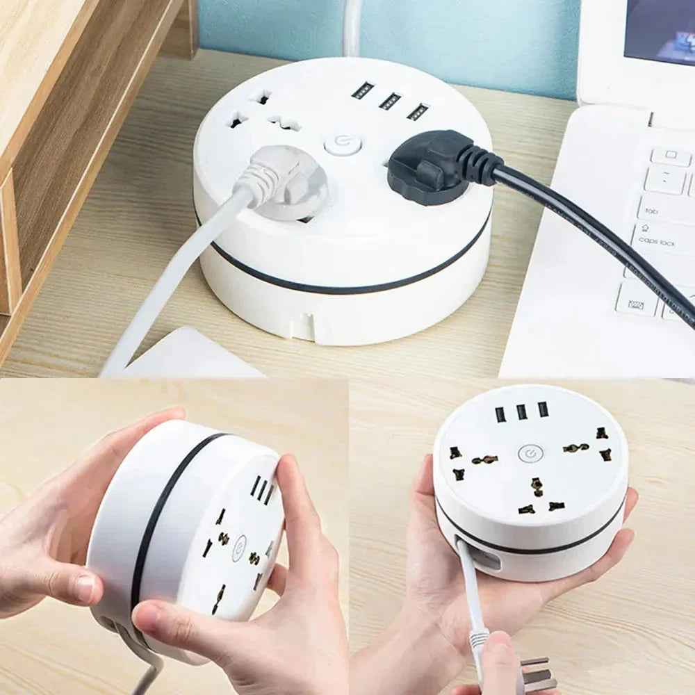 EU Plug Smart Power Strip – Multipurpose AC Outlet with USB Ports & Fast Charging