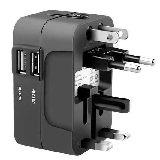 Travel Adapter, Worldwide All In One Universal Travel Adapter Wall Charger AC Power Plug Adapter Wi