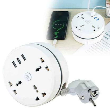 EU Plug Smart Power Strip – Multipurpose AC Outlet with USB Ports & Fast Charging