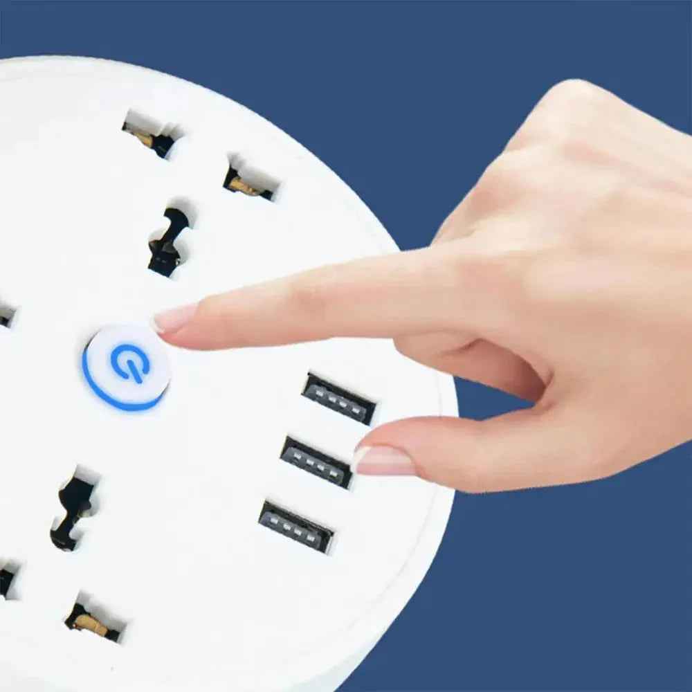 EU Plug Smart Power Strip – Multipurpose AC Outlet with USB Ports & Fast Charging