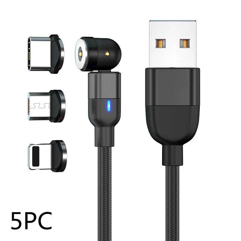 Magnetic Cable Powered by Charger QB - 540 Degree Blind Suction Round Magnetic Data Cable