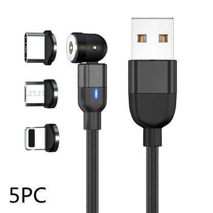 Magnetic Cable Powered by Charger QB - 540 Degree Blind Suction Round Magnetic Data Cable