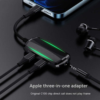 Audio Adapter Lightning Type-C Three-in-One Headset Adapter Cable