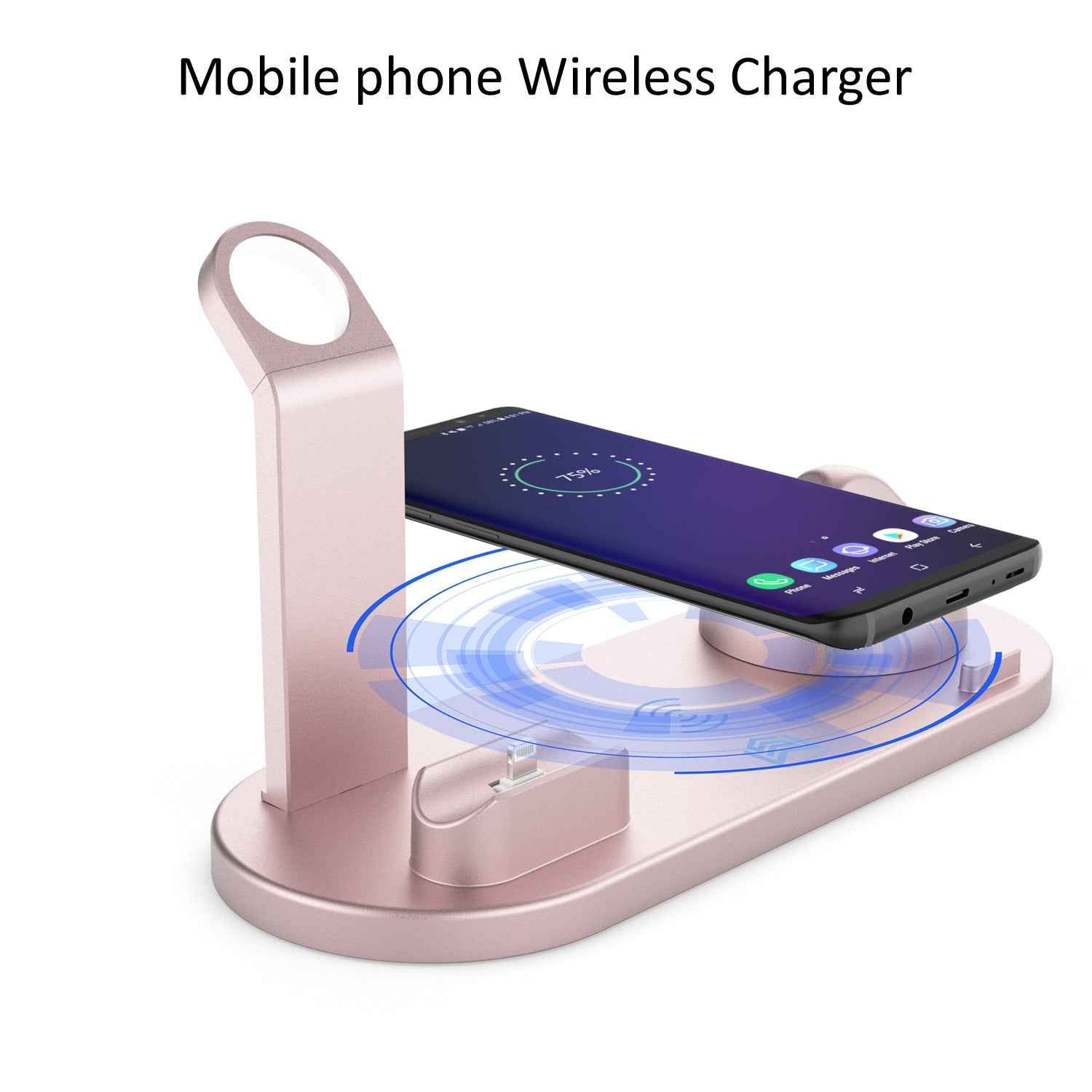 4-in-1 Wireless Charger Dock 9V Battery Charging Speed for Apple Watch Series 8 7, iPhone 15 14 13 12 Pro, AirPods Pro 3 2