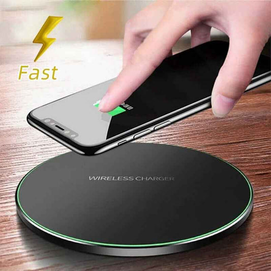 Wireless Fast Charging Pad for iPhone and Samsung - High-Speed Wireless Charger