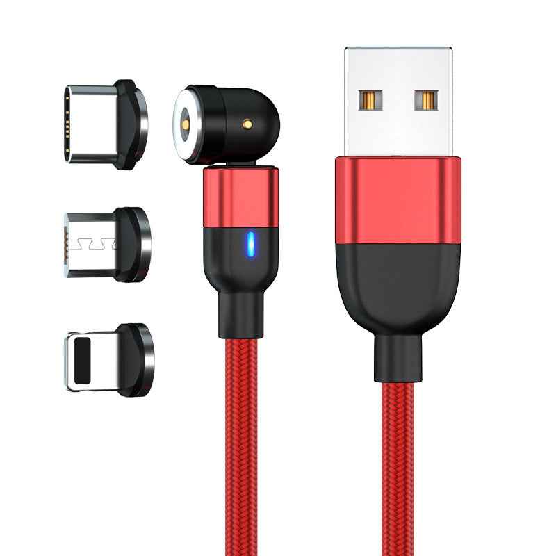 Magnetic Cable Powered by Charger QB - 540 Degree Blind Suction Round Magnetic Data Cable