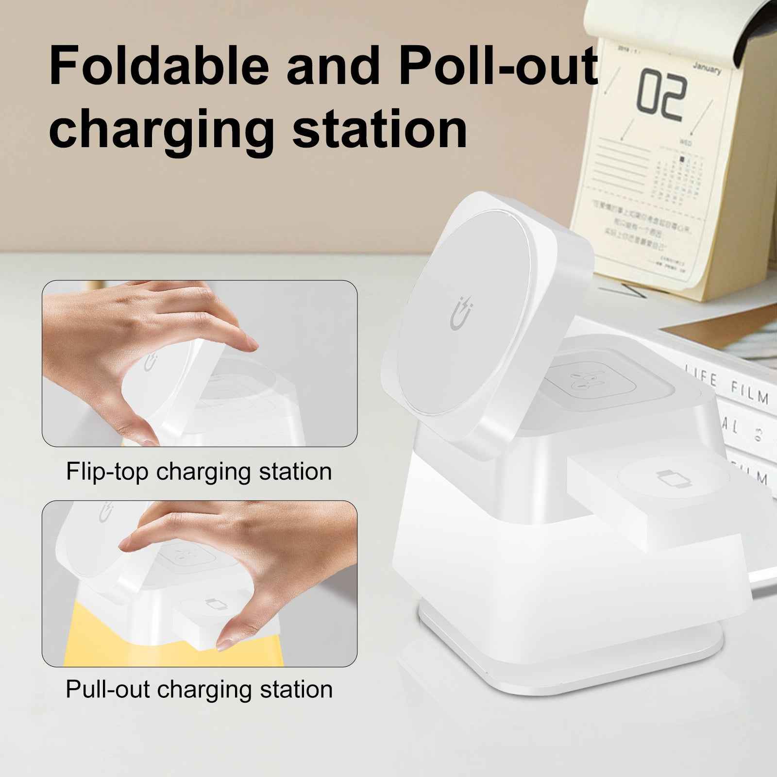 ⚡ Rotatable Wireless Charger Stand andBattery Charger for Xbox One Controller with Colorful Lighting for iPhone 15 14 13 12 Pro Max 8 7 - Magnetic Fast Charging Station