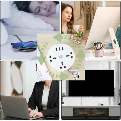 EU Plug Smart Power Strip – Multipurpose AC Outlet with USB Ports & Fast Charging
