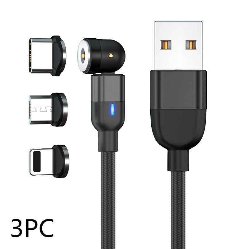 Magnetic Cable Powered by Charger QB - 540 Degree Blind Suction Round Magnetic Data Cable