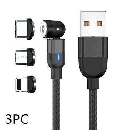 Magnetic Cable Powered by Charger QB - 540 Degree Blind Suction Round Magnetic Data Cable