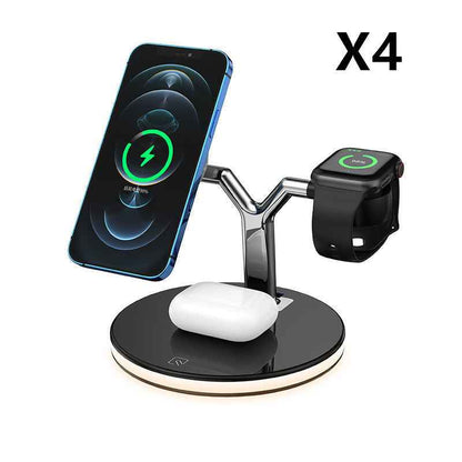 3 in 1 Magnetic Wireless Charger for Apple - 15W Fast Charging Station Compatible with MagSafe Chargers