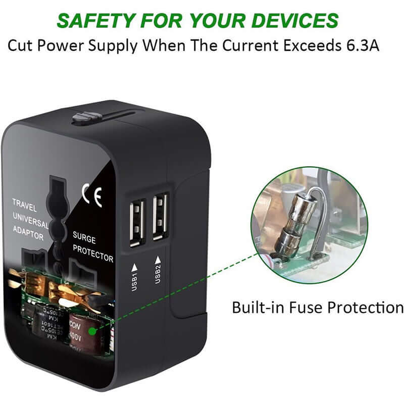 Travel Adapter, Worldwide All In One Universal Travel Adapter Wall Charger AC Power Plug Adapter Wi