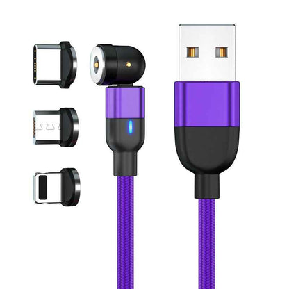 Magnetic Cable Powered by Charger QB - 540 Degree Blind Suction Round Magnetic Data Cable